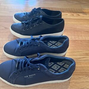 Ted Baker Men's Navy Sneakers & Vince Leather Sneakers Size 10
